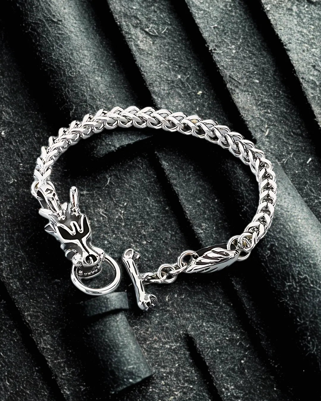 Dragon Clasp Chain Bracelet – Stainless Steel Men’s Statement Piece