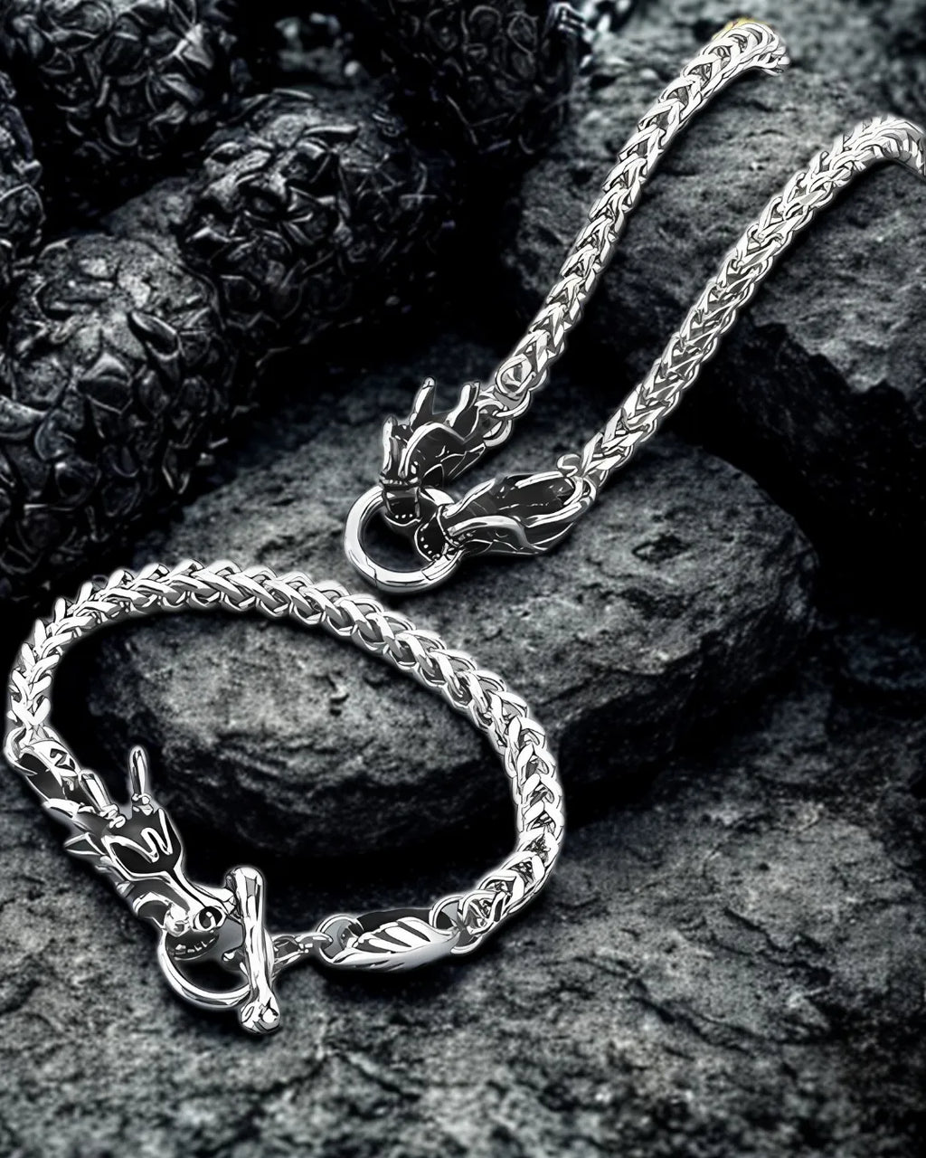 Dragon Clasp Chain Bracelet – Stainless Steel Men’s Statement Piece
