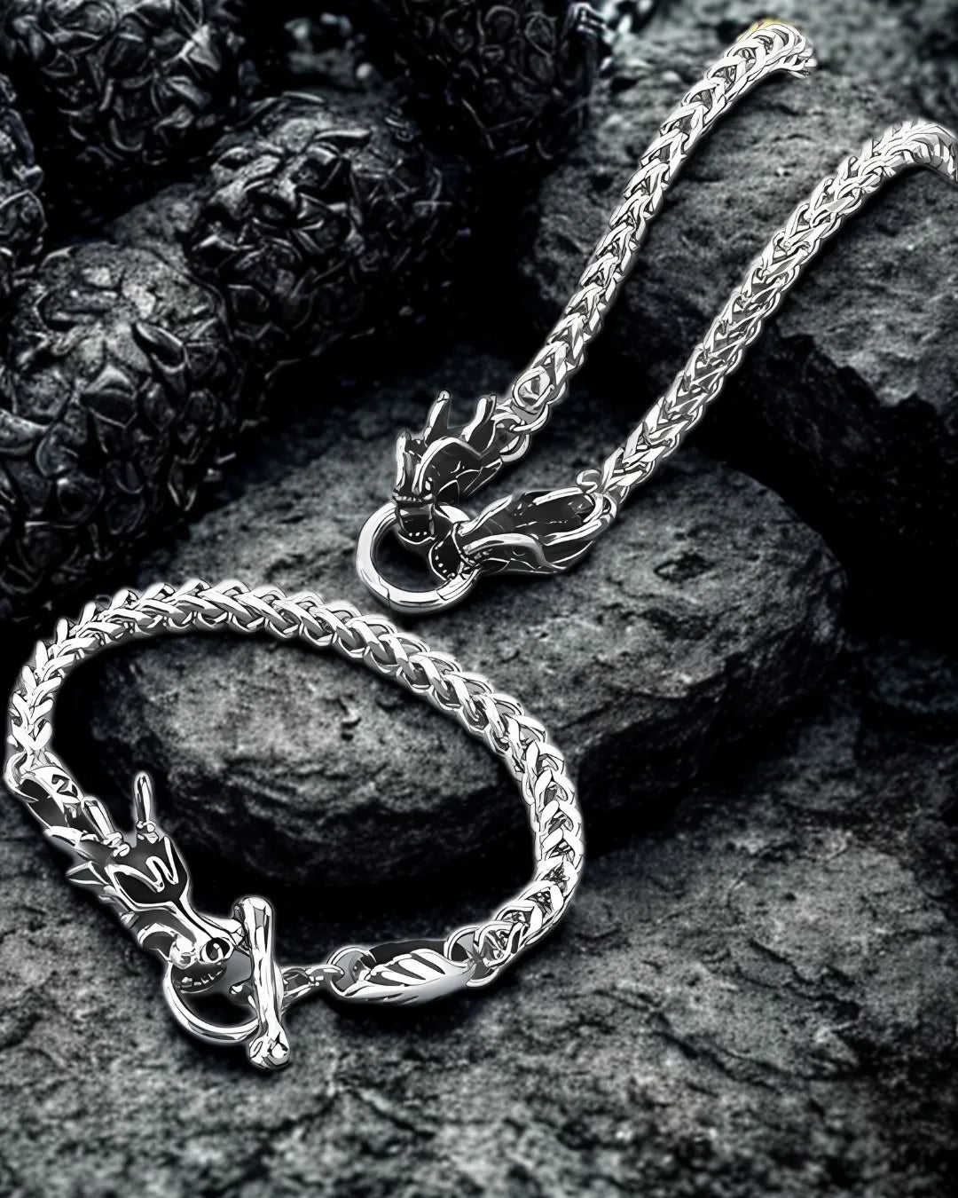 Dragon Clasp Chain Bracelet – Stainless Steel Men’s Statement Piece