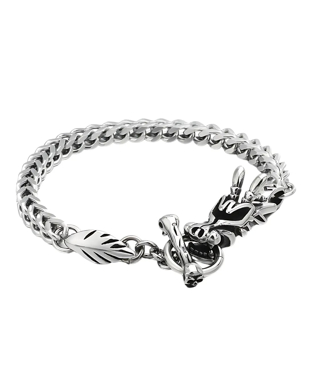 Dragon Clasp Chain Bracelet – Stainless Steel Men’s Statement Piece