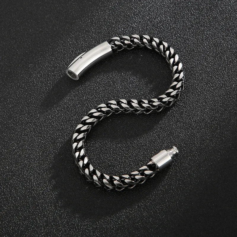 Men’s Titanium Steel Chain Bracelet – Minimal & Rugged Design