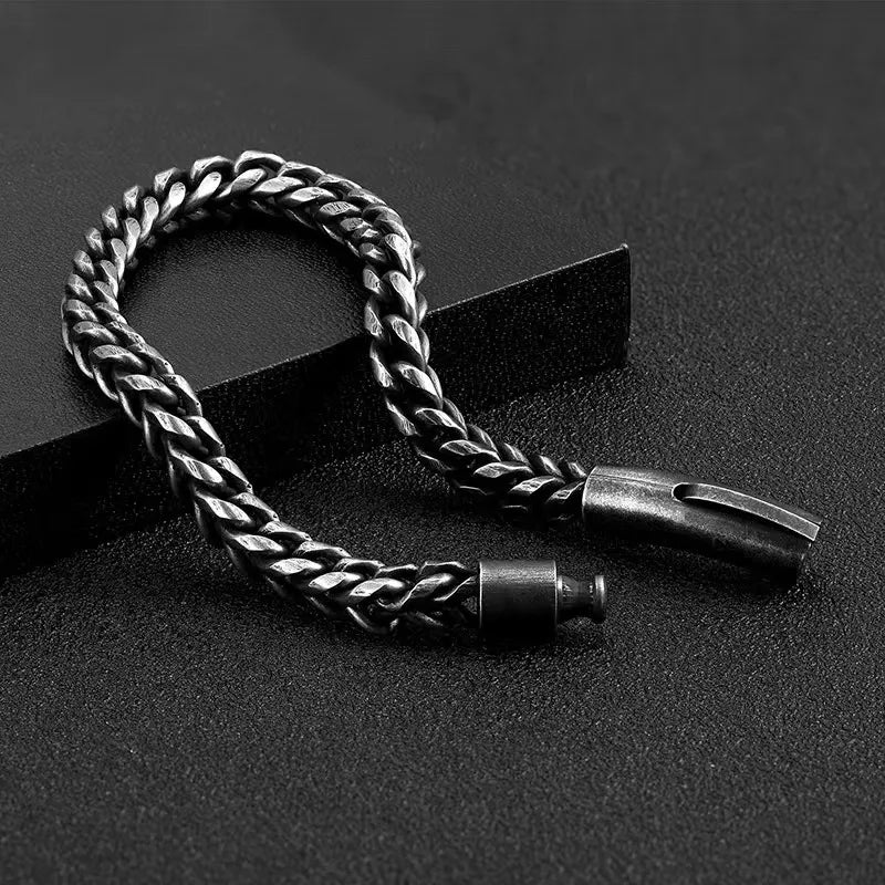 Men’s Titanium Steel Chain Bracelet – Minimal & Rugged Design