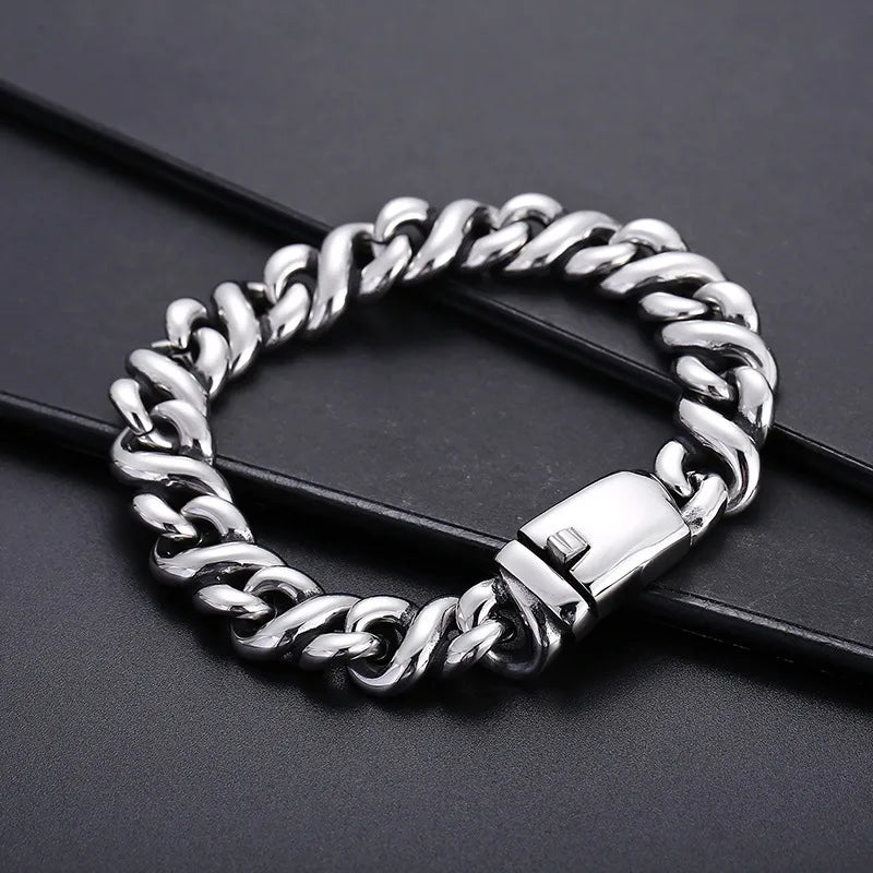 Bold Cuban Link Stainless Steel Bracelet – 14mm, 87g