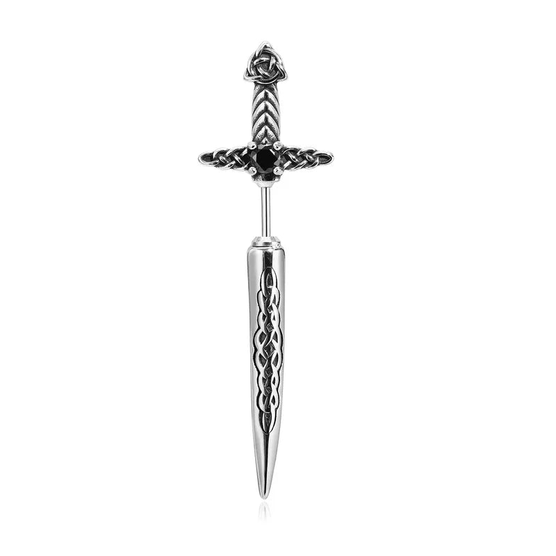 Men's Sword Dagger Stud Earring – 201 Stainless Steel Punk Statement Piece