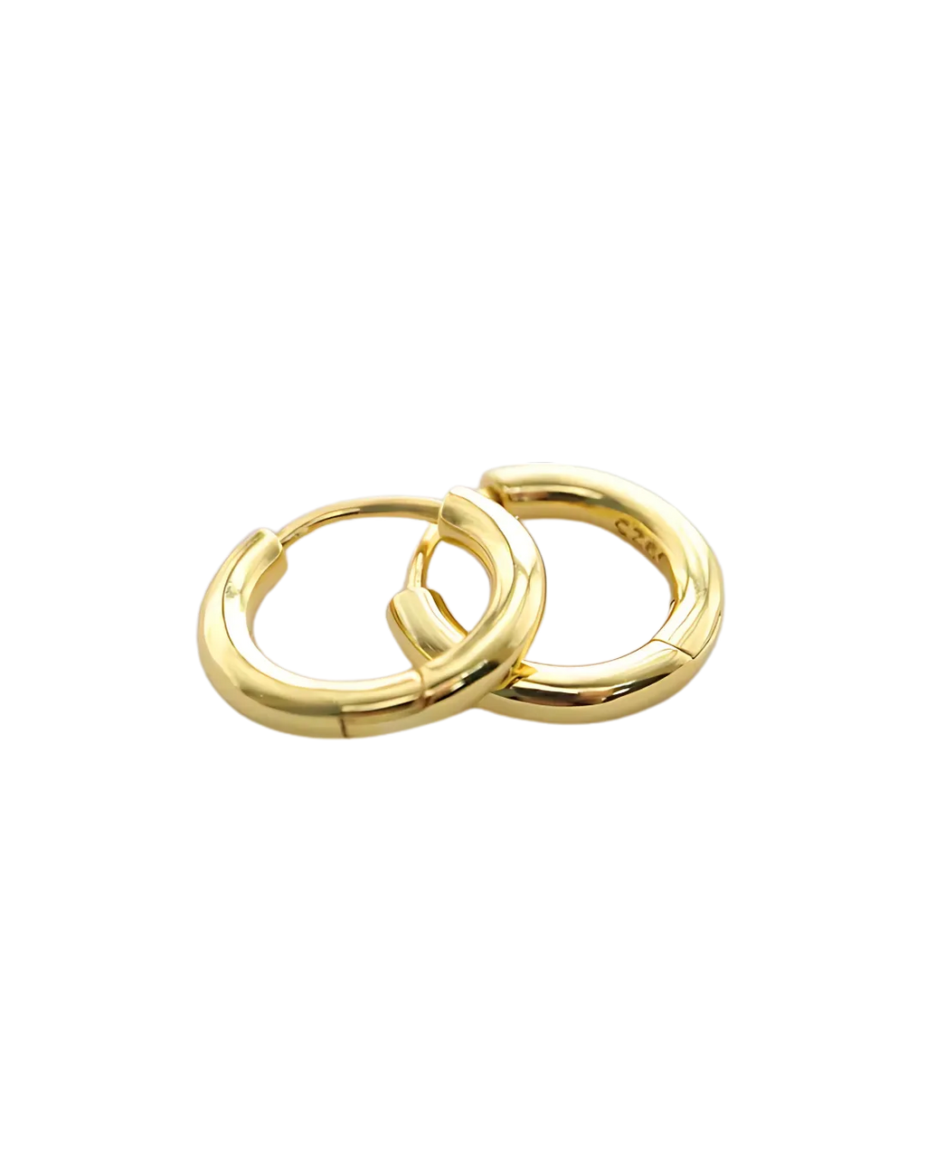 18K Gold-Plated 925 Sterling Silver Hoop Earrings – 2.4mm x 15mm Minimal Design