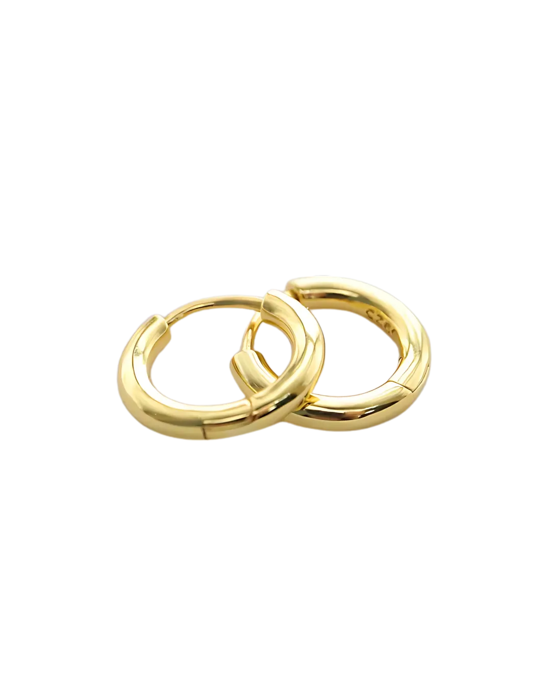 18K Gold-Plated 925 Sterling Silver Hoop Earrings – 2.4mm x 15mm Minimal Design