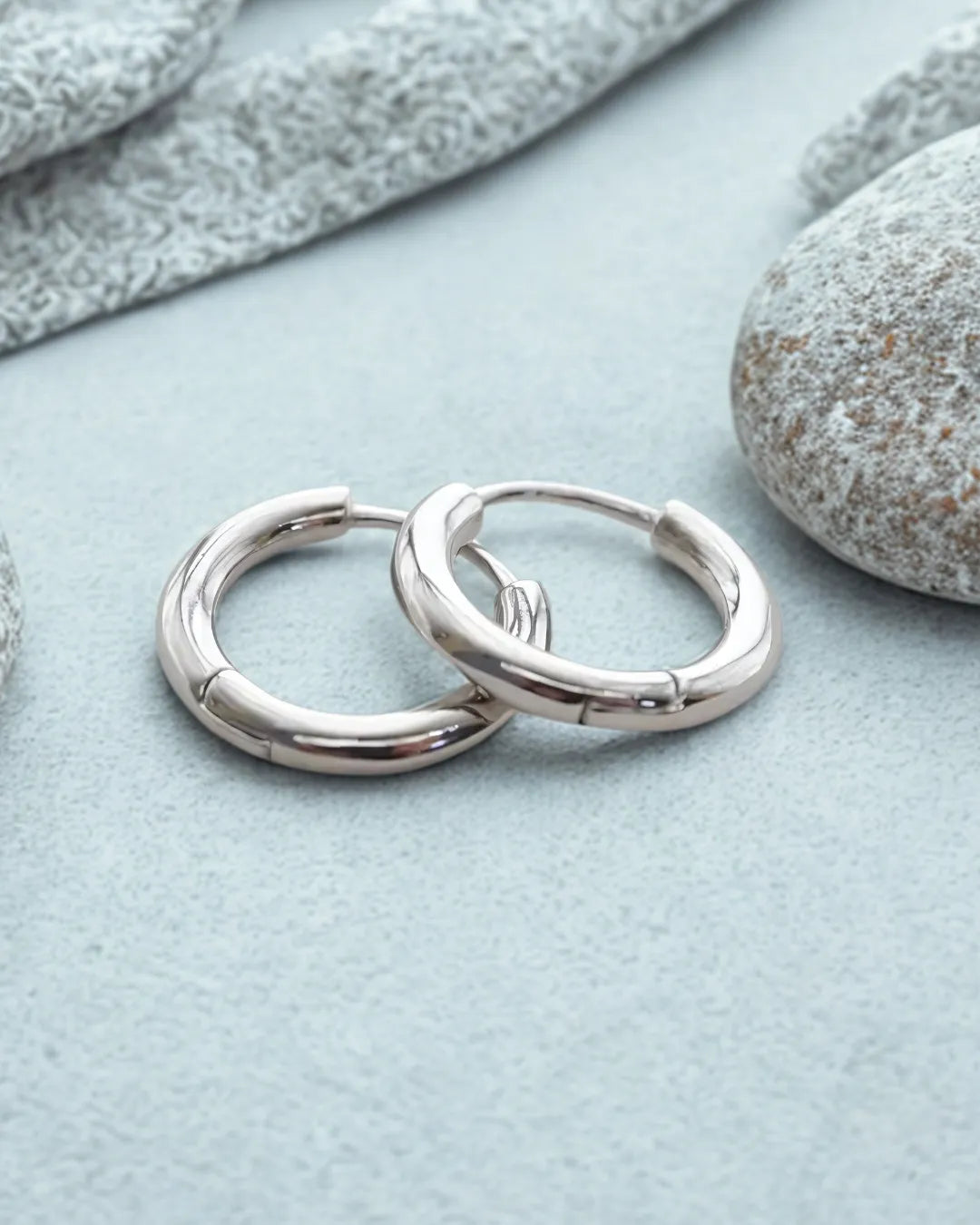 925 Sterling Silver Hoop Earrings – Minimal Thin Design (2.4 x 15mm)