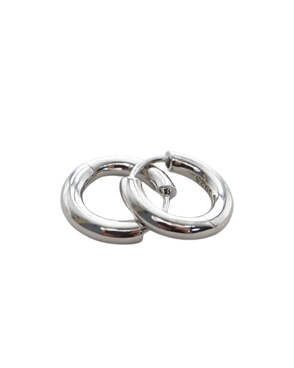 925 Sterling Silver Hoop Earrings – 3.2mm Thick, 16mm Diameter, Platinum Finish