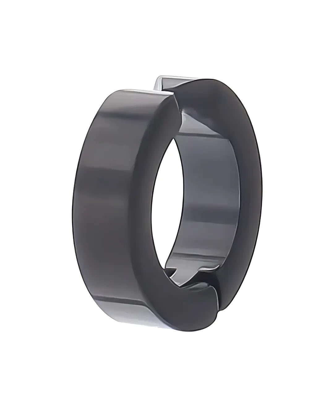 Men’s Black Stainless Steel Hoop Earring – Minimal Vintage Style