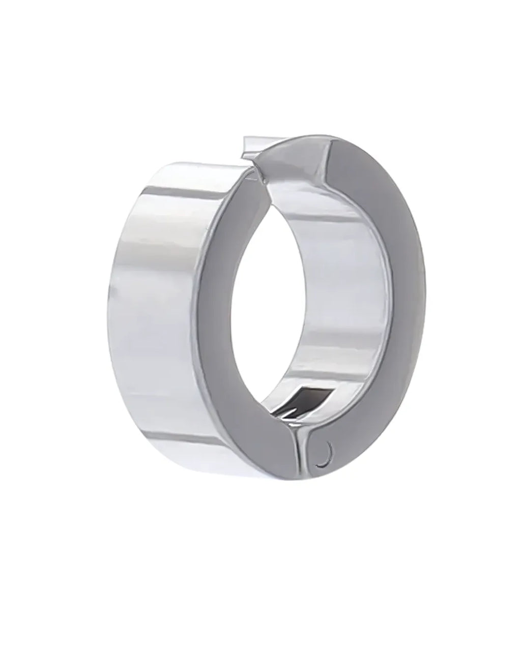 Men’s Silver Stainless Steel Hoop Earring – Classic Minimal Style