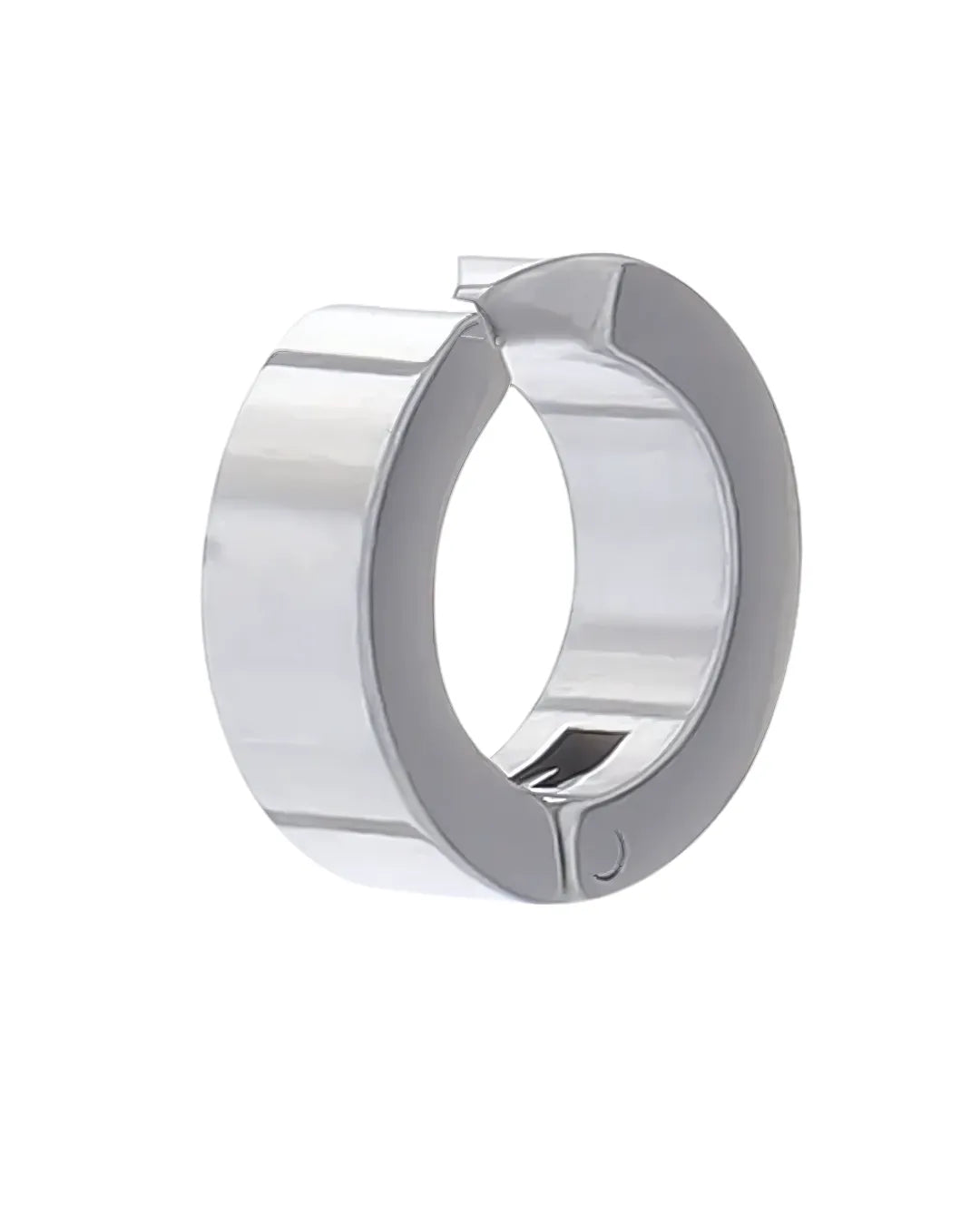 Men’s Silver Stainless Steel Hoop Earring – Classic Minimal Style