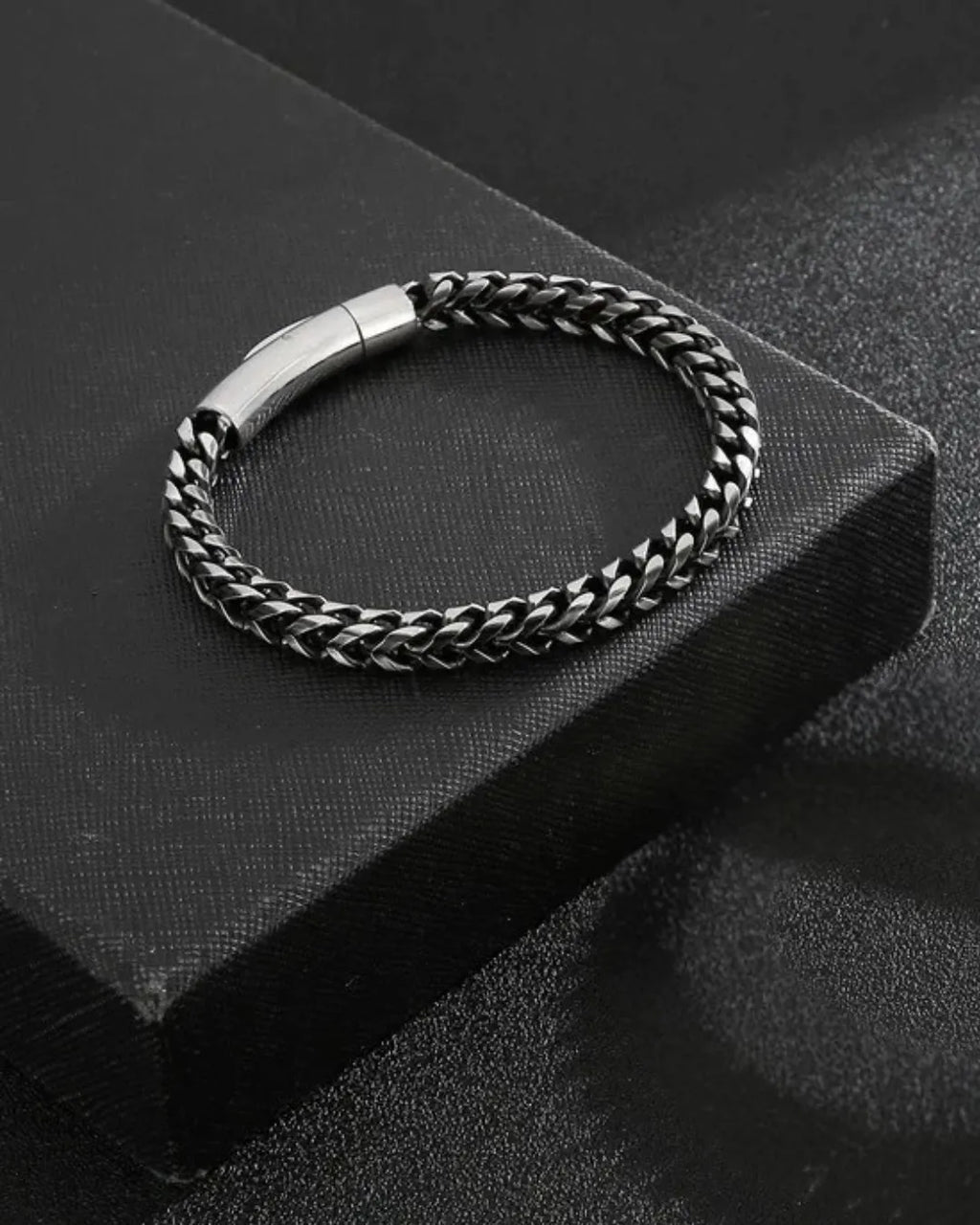 Men’s Titanium Steel Chain Set – 18K Gold Plated Bracelet & Necklace in Hip-Hop Style