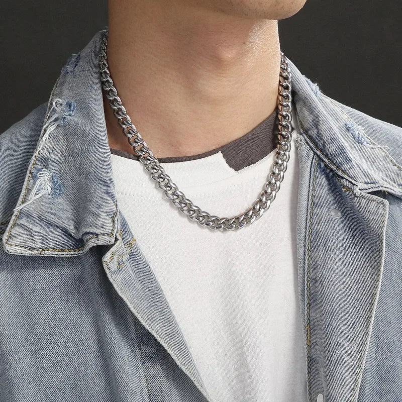 Bold 10mm Cuban Chain Necklace – Heavyweight Stainless Steel | 50cm