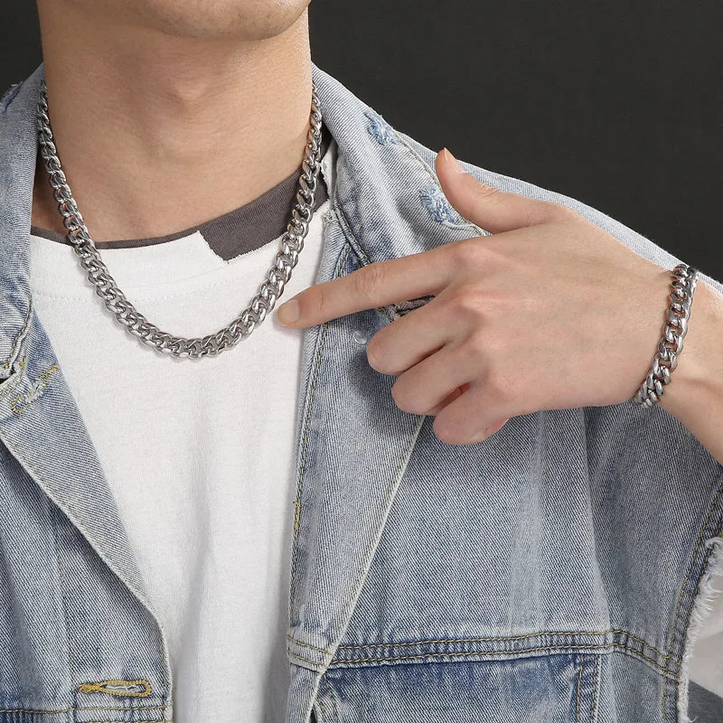 Bold 10mm Cuban Chain Necklace – Heavyweight Stainless Steel | 50cm