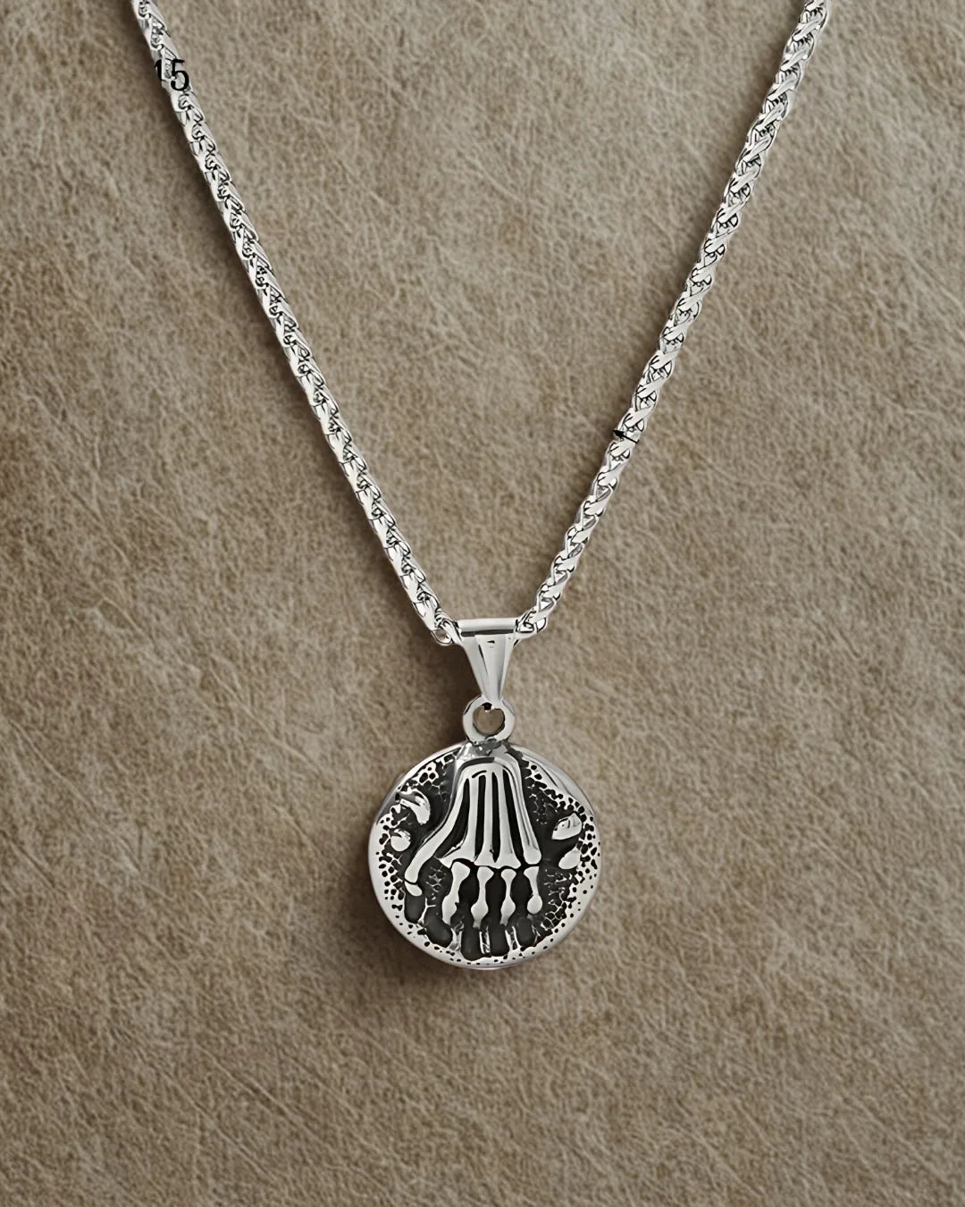 Men's Vintage Skeleton Hand Pendant Necklace | Hip-Hop 201 Stainless Steel (55+5cm)