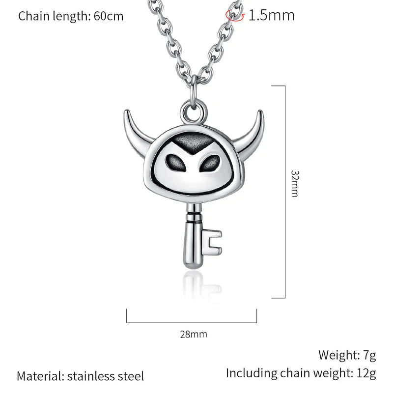 Men's Retro "Little Devil" Key Pendant Necklace | Stainless Steel Chain (60cm)