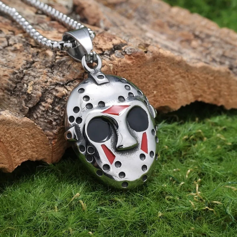 Jason Mask Pendant Necklace – Halloween Horror Style | Stainless Steel