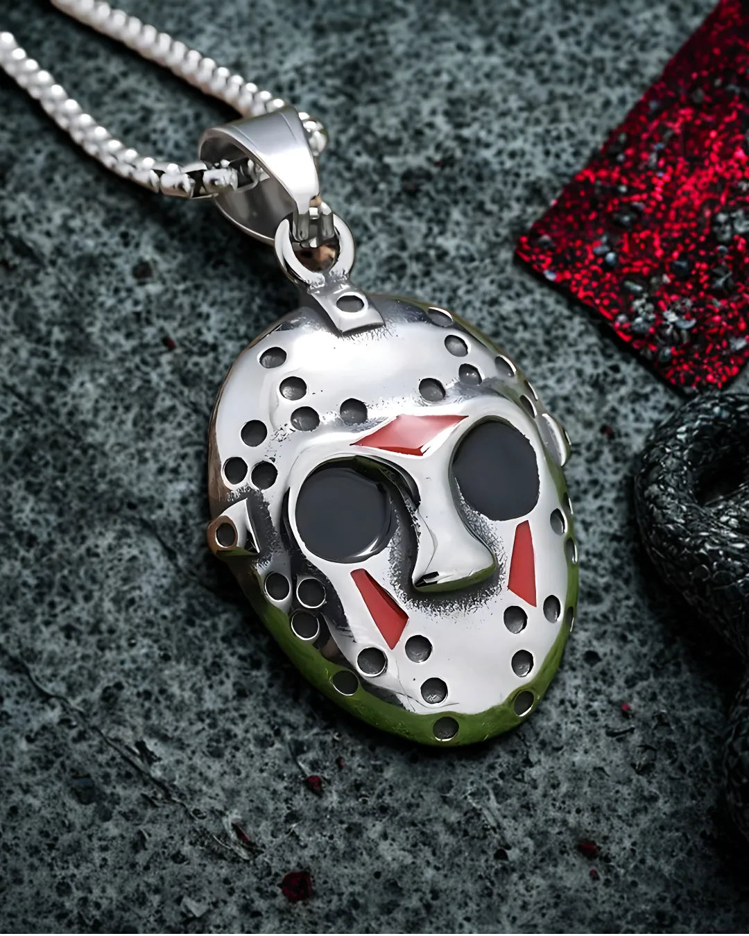 Jason Mask Pendant Necklace – Halloween Horror Style | Stainless Steel