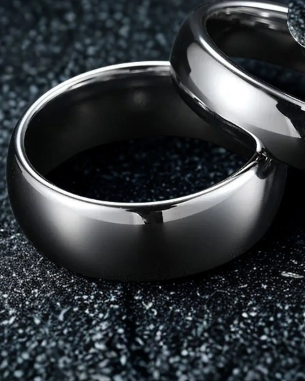 Classic Polished Silver Tungsten Steel Ring – 6mm -8mm Minimalist Band for Men
