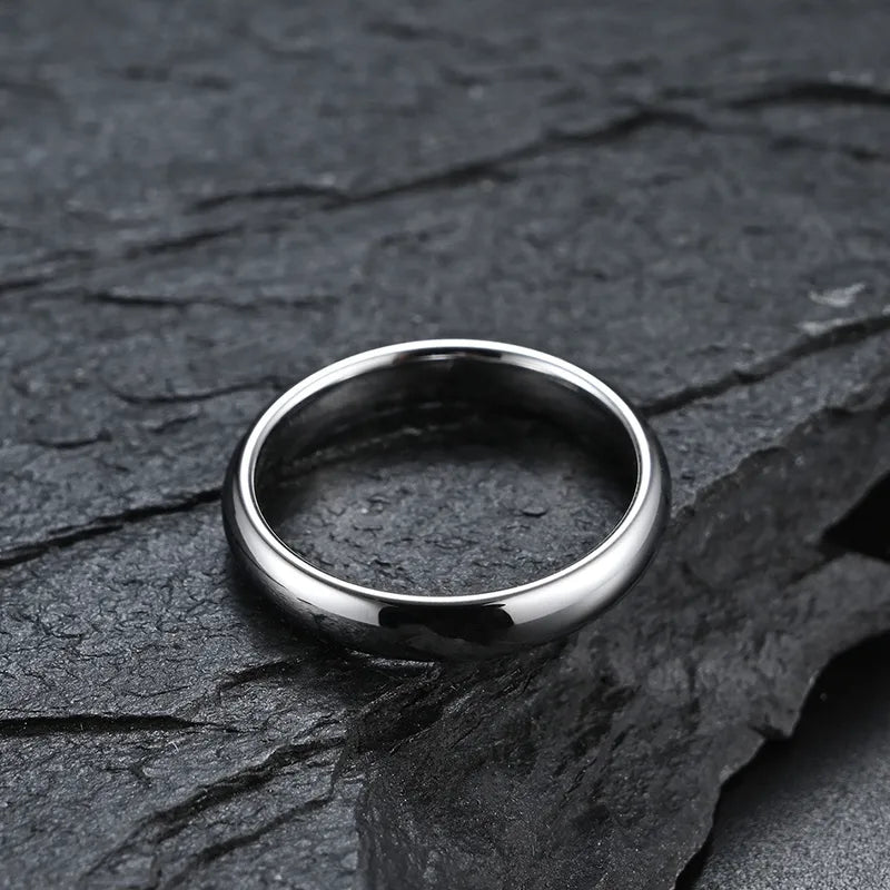 Classic Polished Silver Tungsten Steel Ring – 6mm -8mm Minimalist Band for Men
