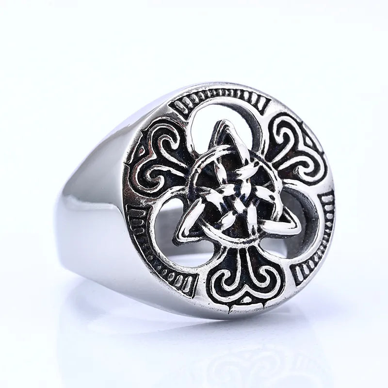 Retro U-Shape Celtic Cross 304 Stainless Steel Unisex Ring