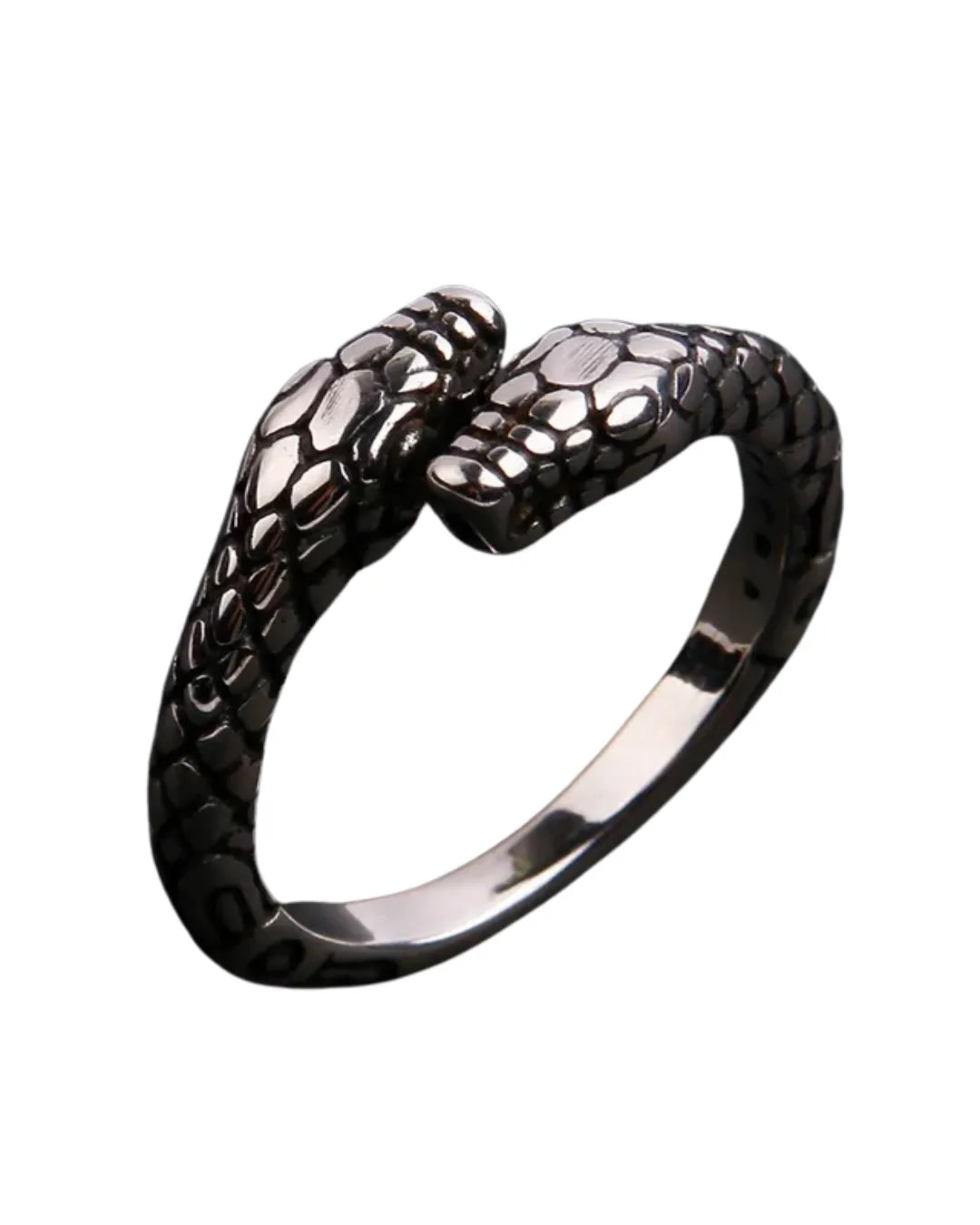 Simple Snake Design Men's Ring – Polished Titanium Steel