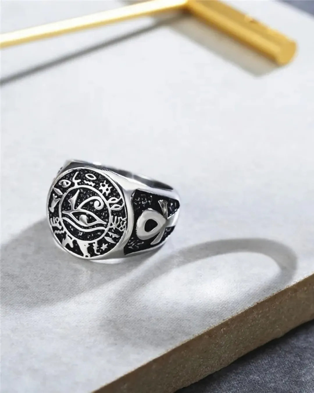 Retro Devil’s Eye Ring – Unisex Titanium Steel Statement Jewelry