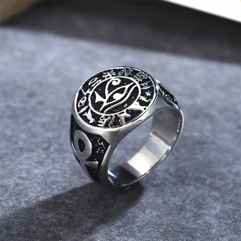 Retro Devil’s Eye Ring – Unisex Titanium Steel Statement Jewelry