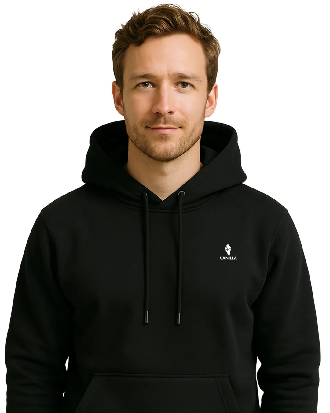 Vanilla Black Hoodie For Men – 410 GSM Pure Cotton