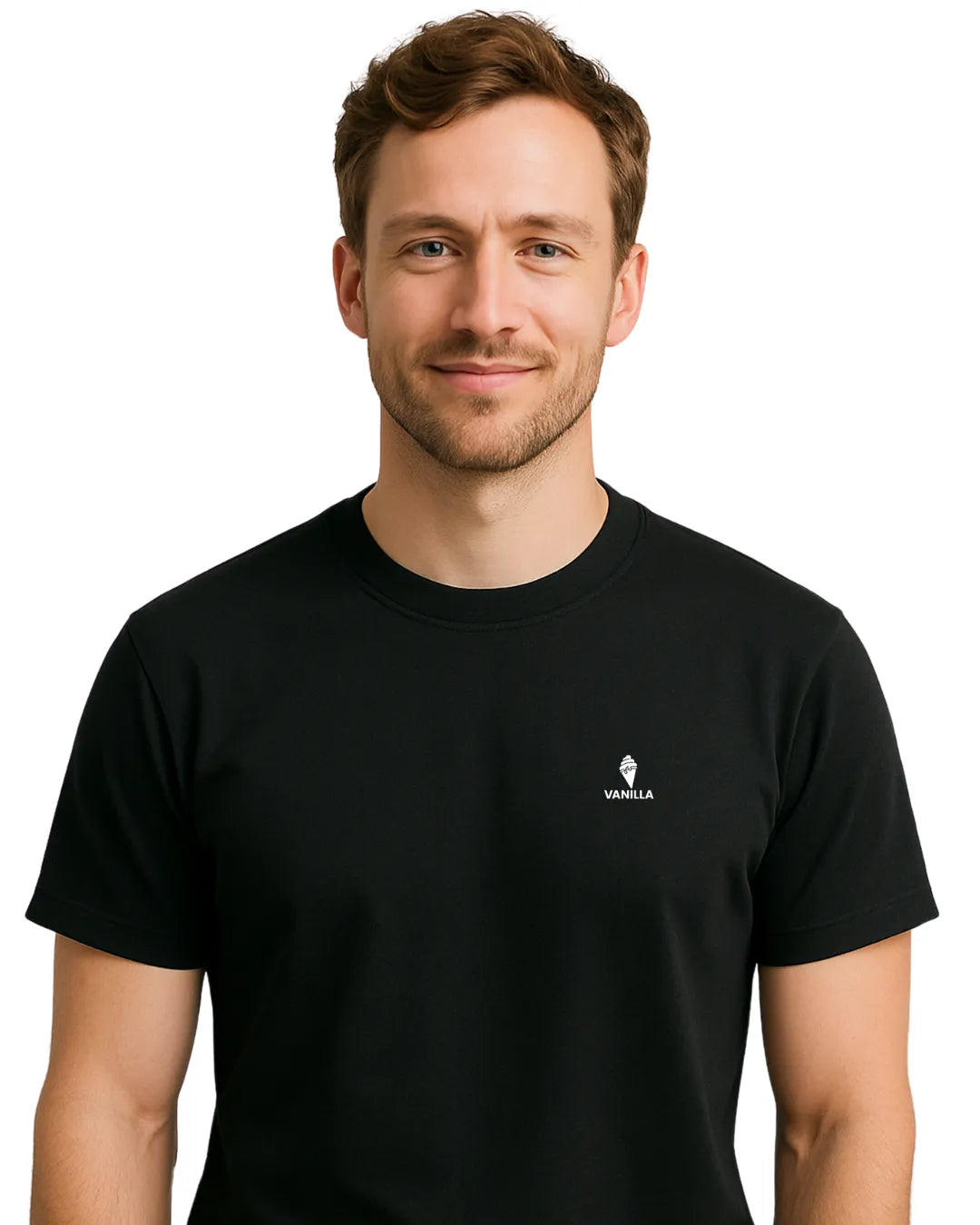 Vanilla Black Tailored Fit T-Shirt  For Men – 240 GSM Pure Cotton