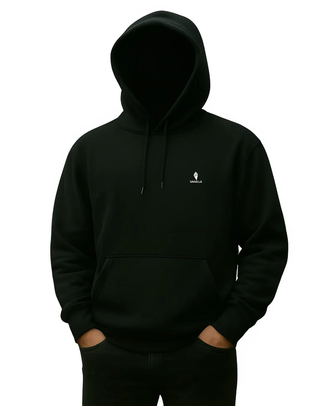 Vanilla Black Hoodie For Men – 410 GSM Pure Cotton