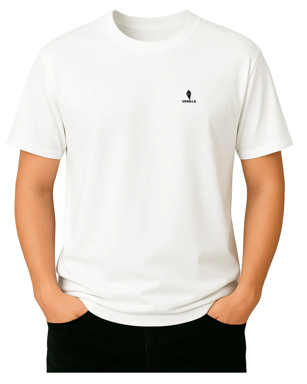 Vanilla White Tailored Fit T-Shirt – 240 GSM Pure Cotton