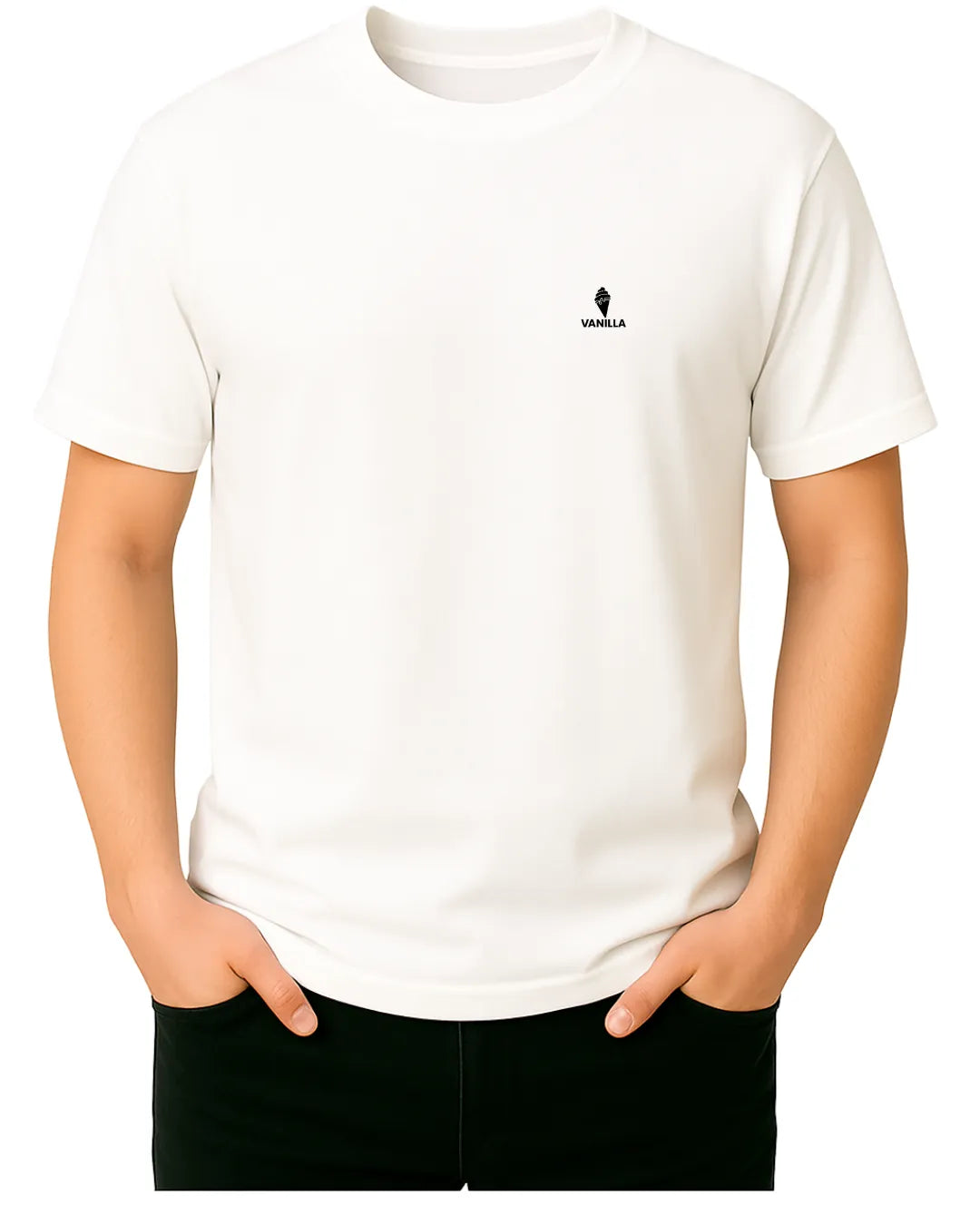 Vanilla White Tailored Fit T-Shirt – 280 GSM Pure Cotton