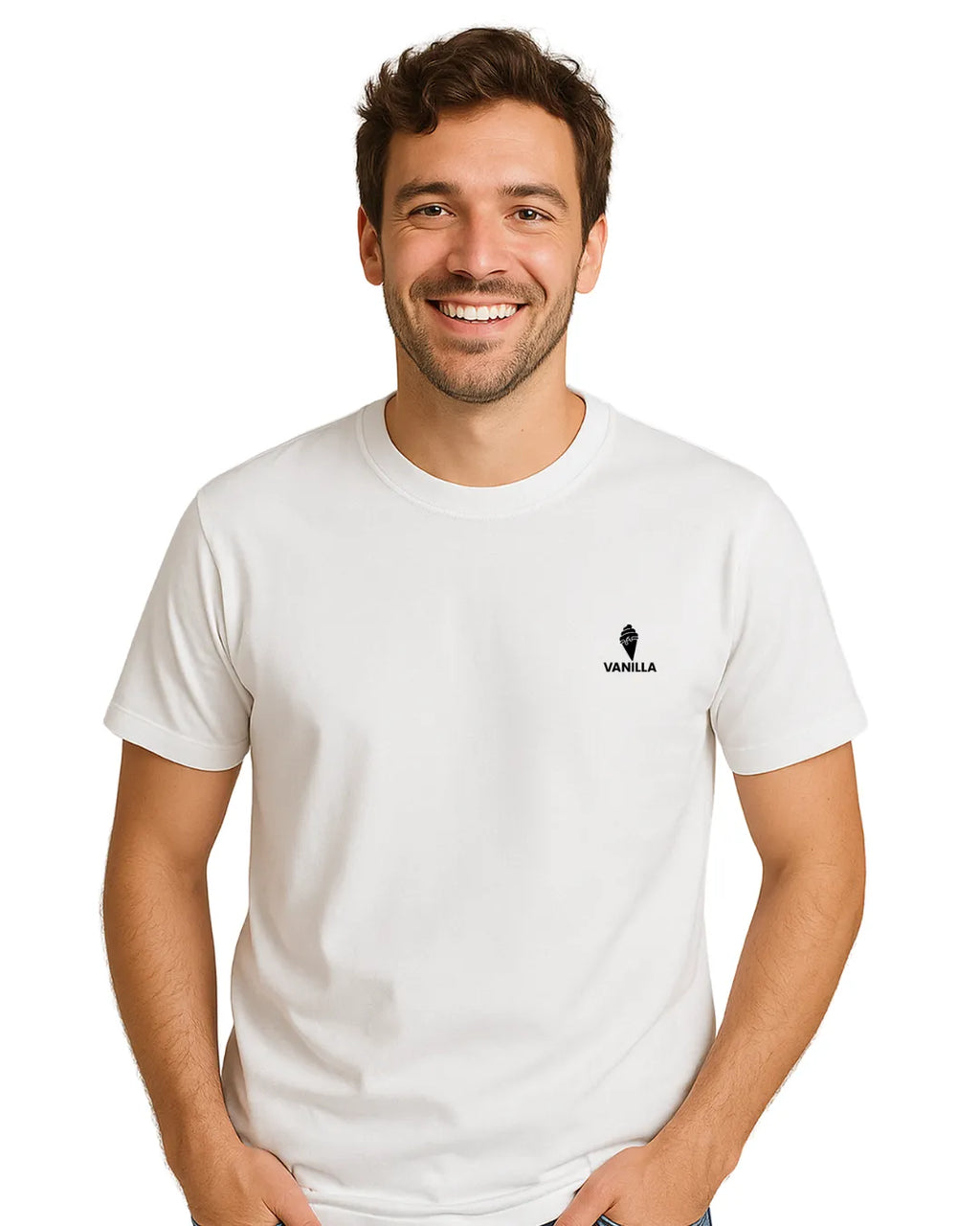 Vanilla White Tailored Fit T-Shirt – 280 GSM Pure Cotton