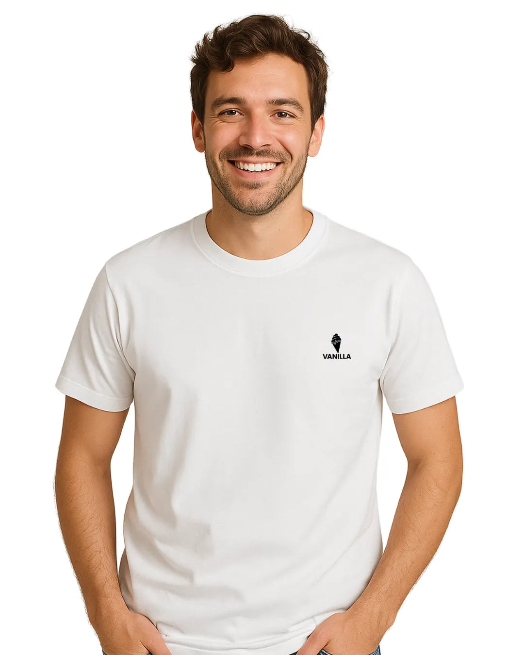 Vanilla White Tailored Fit T-Shirt – 280 GSM Pure Cotton